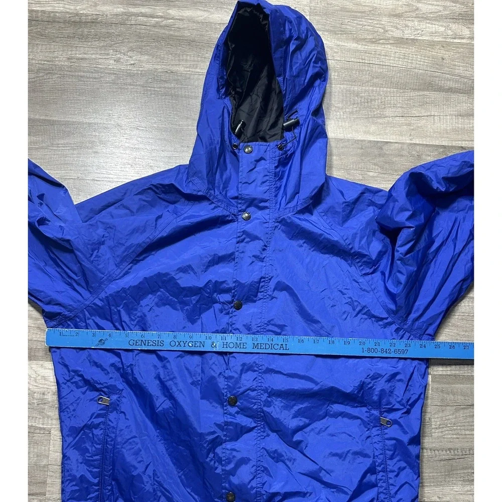 VTG North Face Mens Blue Black Full Zip Windbreaker Jacket Size Large‎